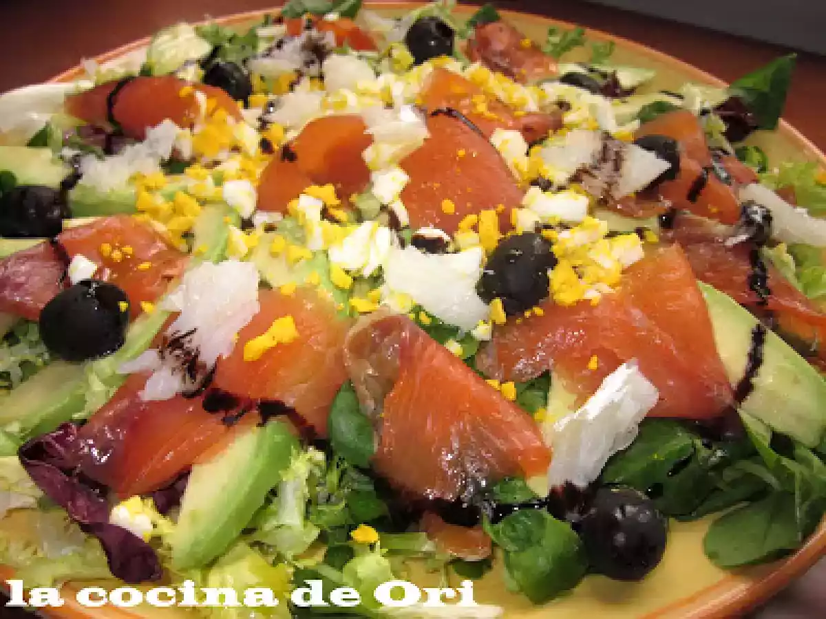 Ensalada de salmon ahumado