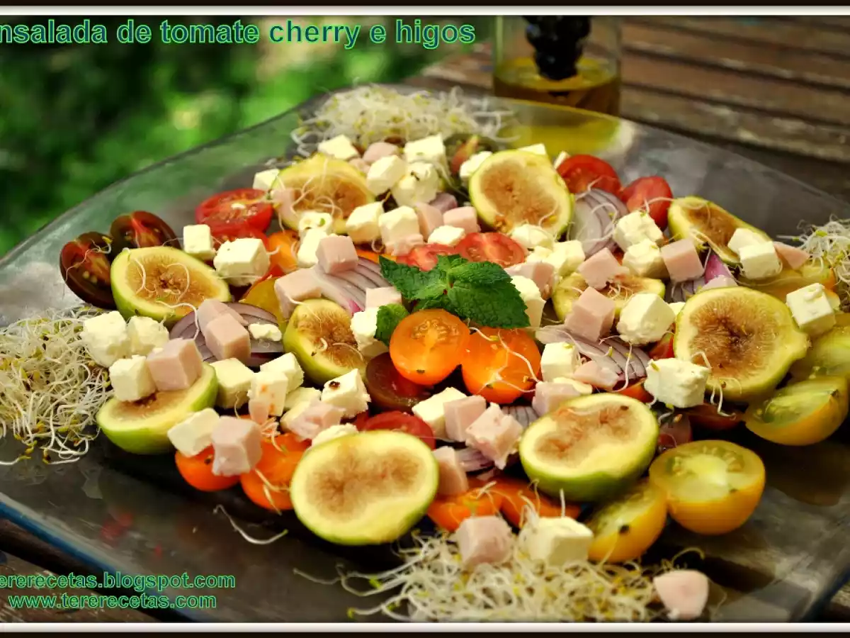 Ensalada de tomate cherry e higos. - foto 4
