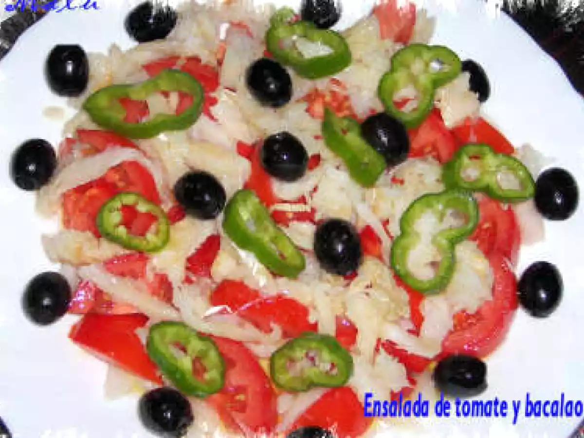 ENSALADA DE TOMATE Y BACALAO