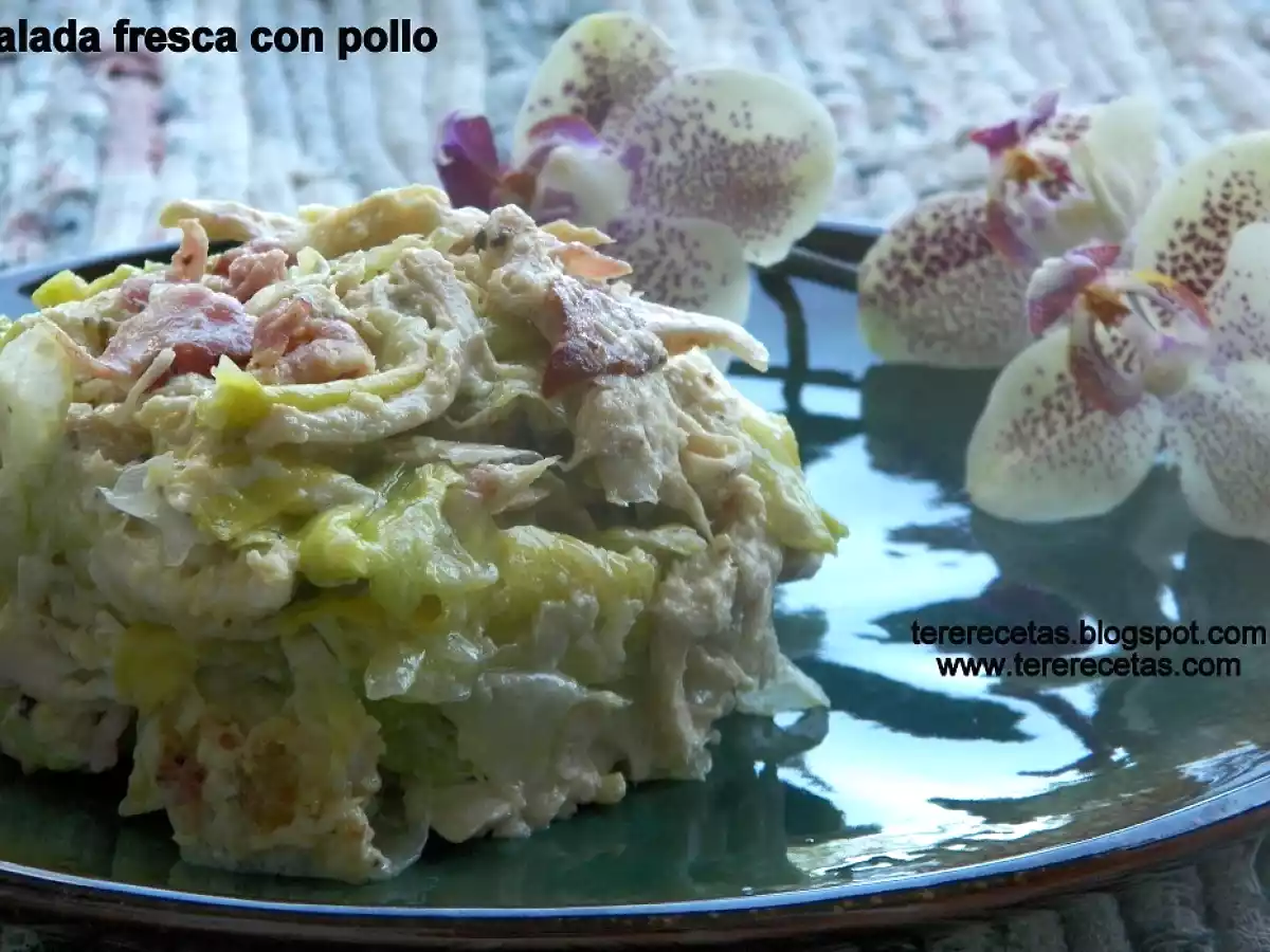 Ensalada fresca con pollo.