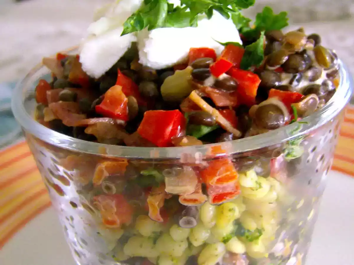 Ensalada mediterránea de lentejas