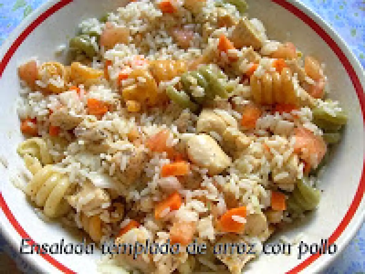 Ensalada templada de arroz con pollo