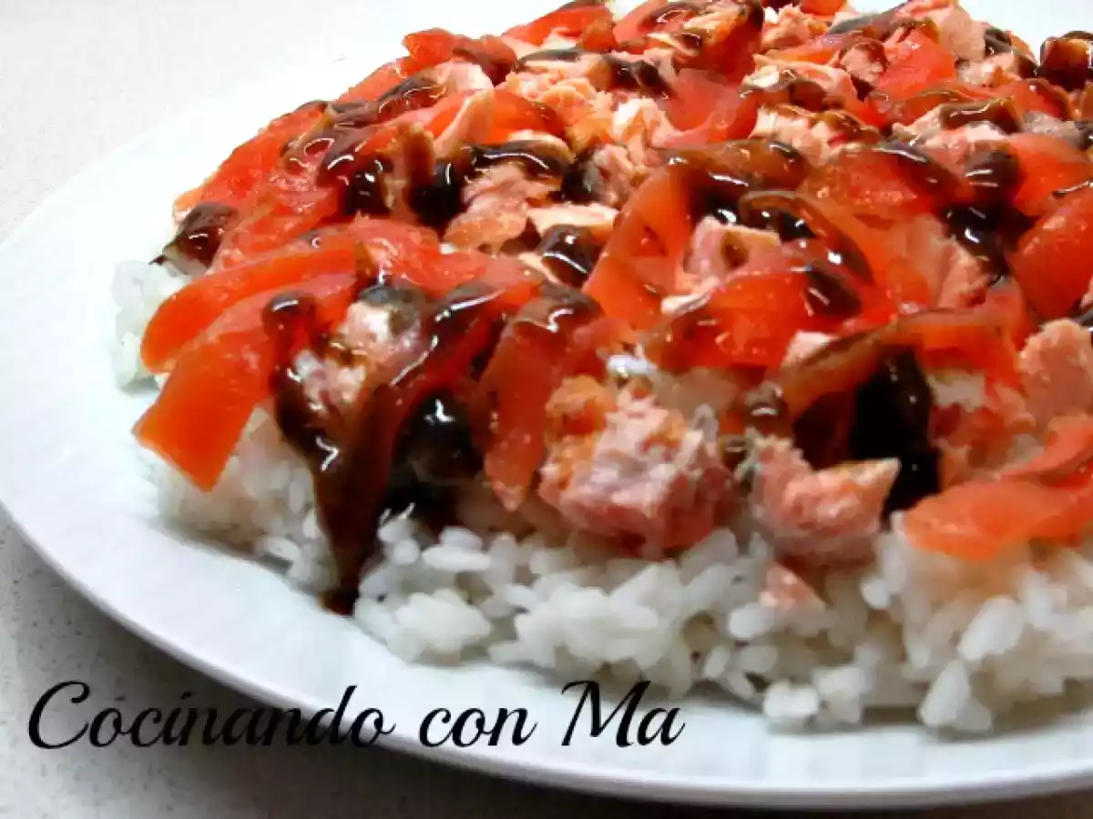 Ensalada Templada de Arroz con Salmon