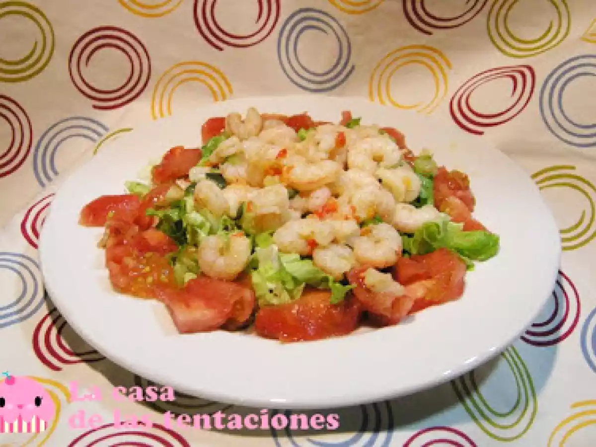 Ensalada templada de gambas