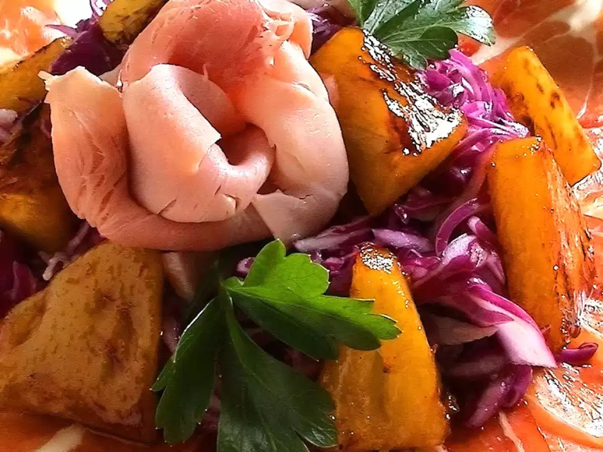 Ensalada Templada de Lombarda, Jamón y Piña - foto 2