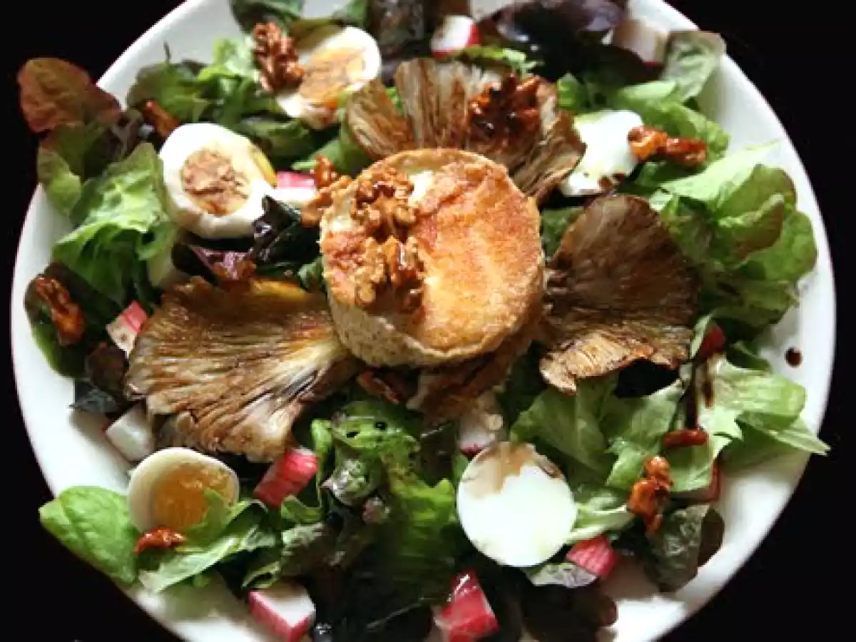 Ensalada templada de queso de cabra