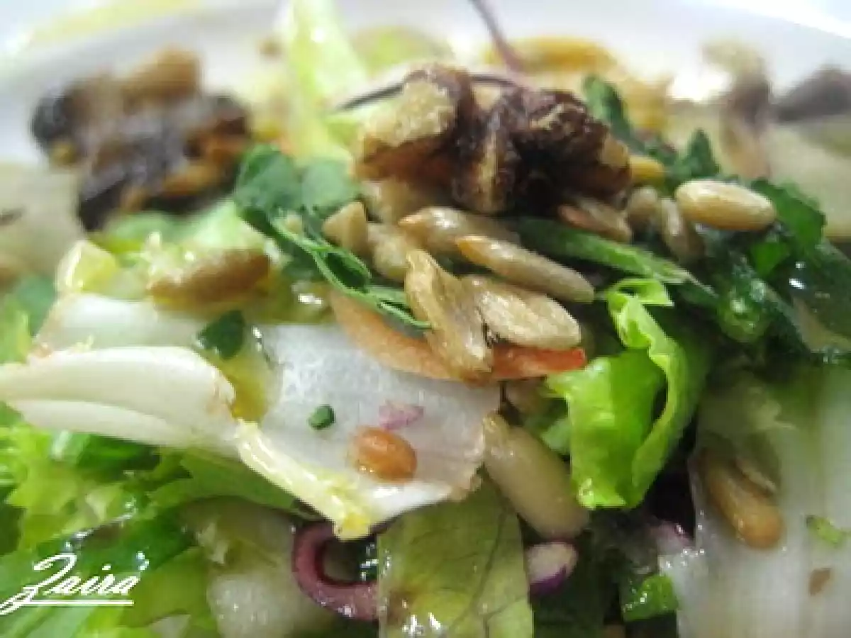 Ensalada templada de setas, manzana y vinagreta de miel - foto 3