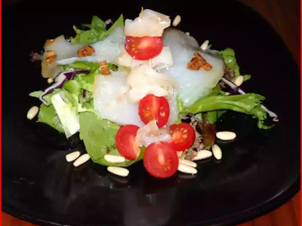 Ensalada tibia de bacalao ahumado