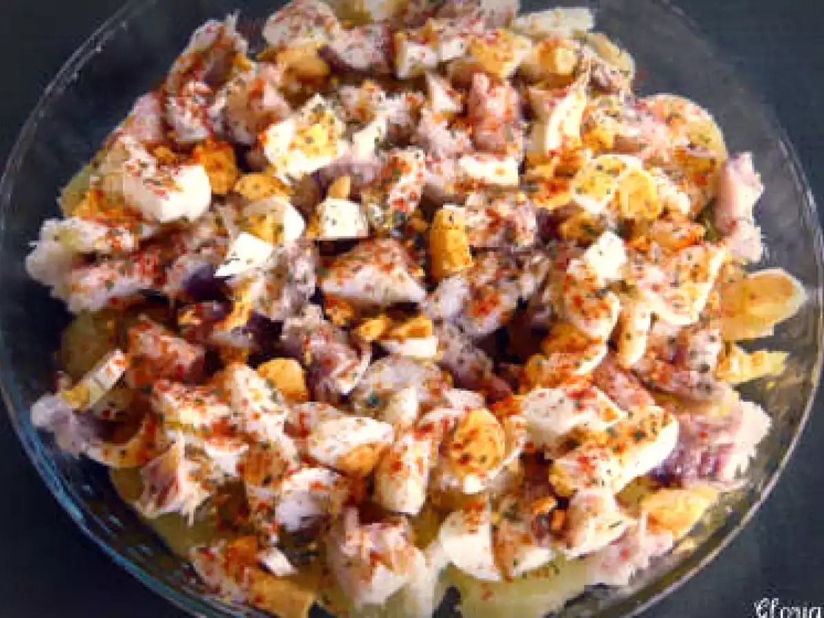 Ensalada tibia de rape