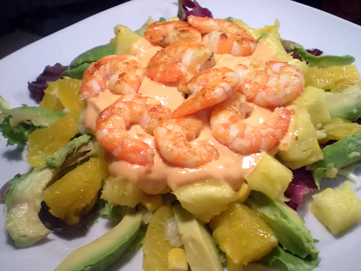 Ensalada tropical. Paso a paso.