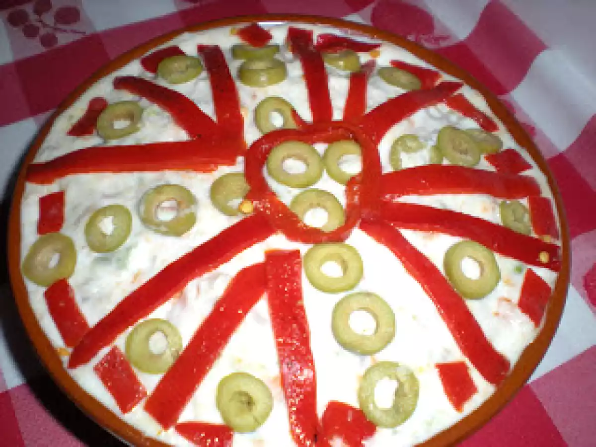 Ensaladilla rusa con mayonesa sin huevo