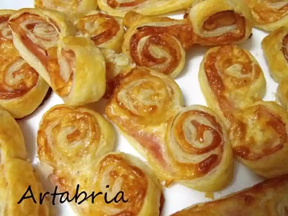 Entrantes fáciles y rápidos: palmeritas de jamón y queso