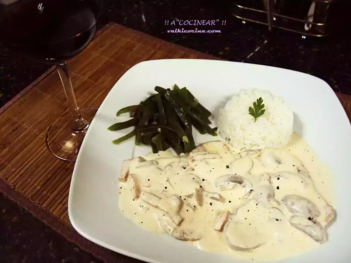 Escalopines de lomo a la crema