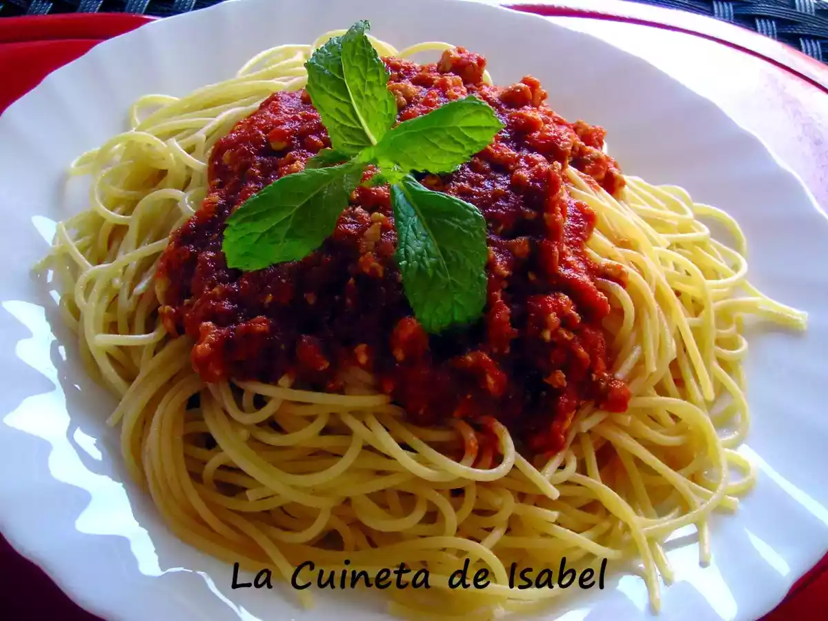 Espaguetti con Boloñesa de Pollo - foto 2