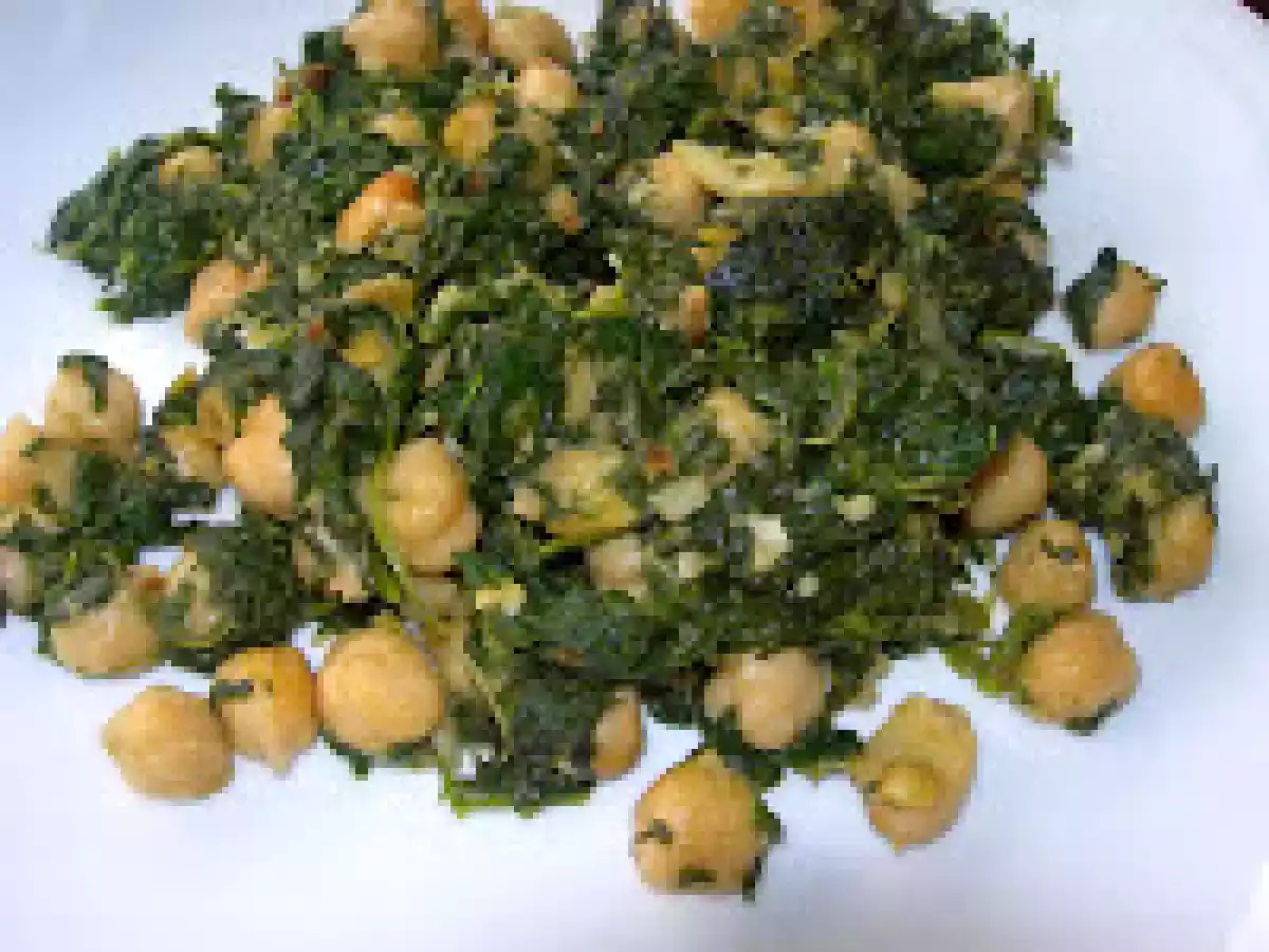 Espinacas con garbanzos. Paso a paso