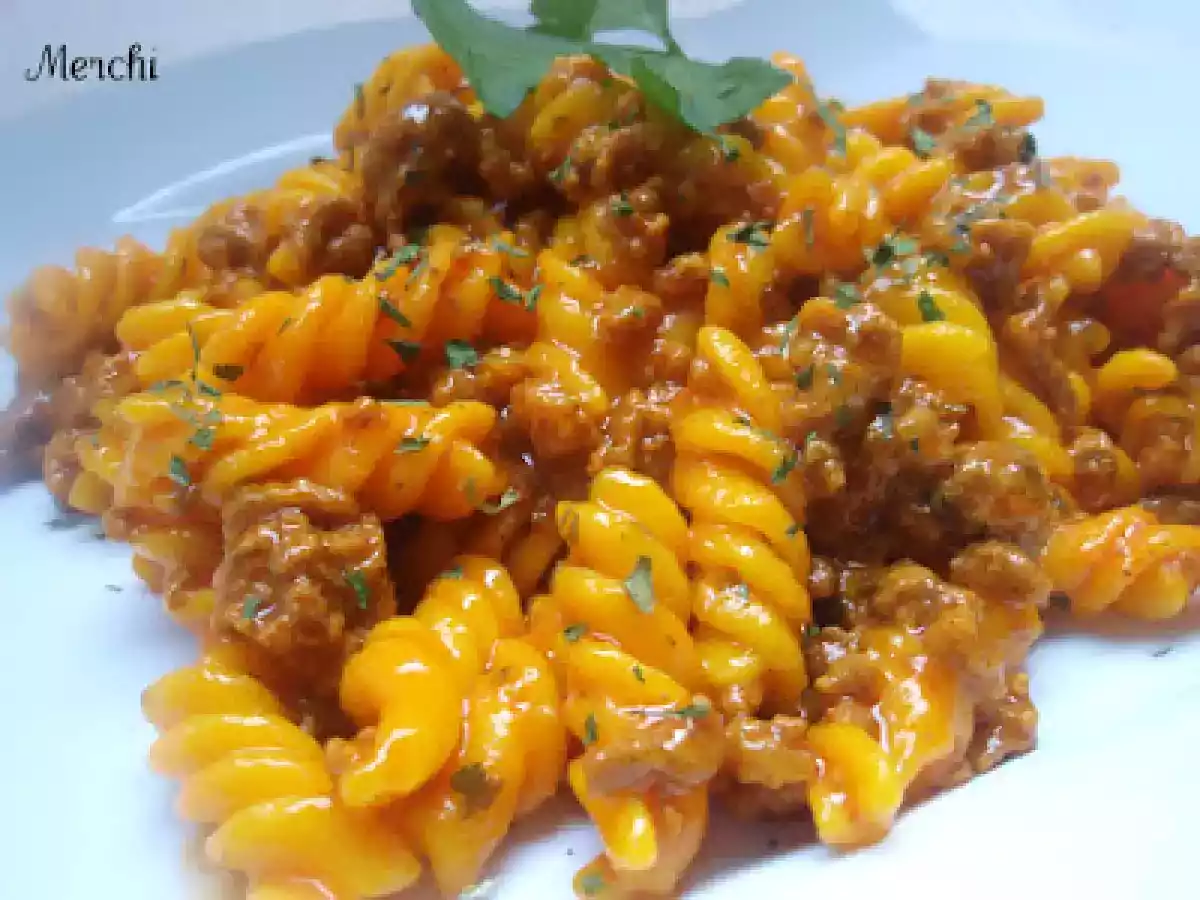 Espirales con carne picada