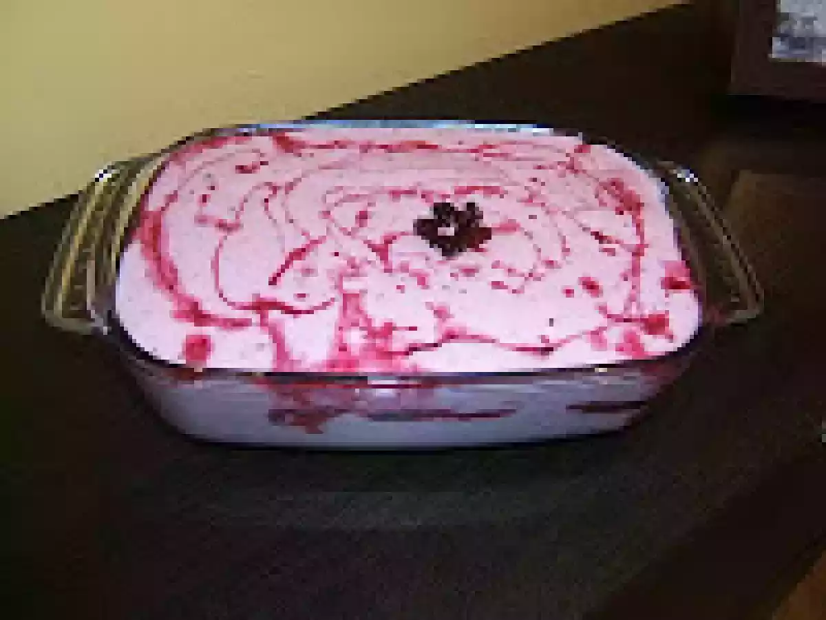Espuma de mascarpone y moras.