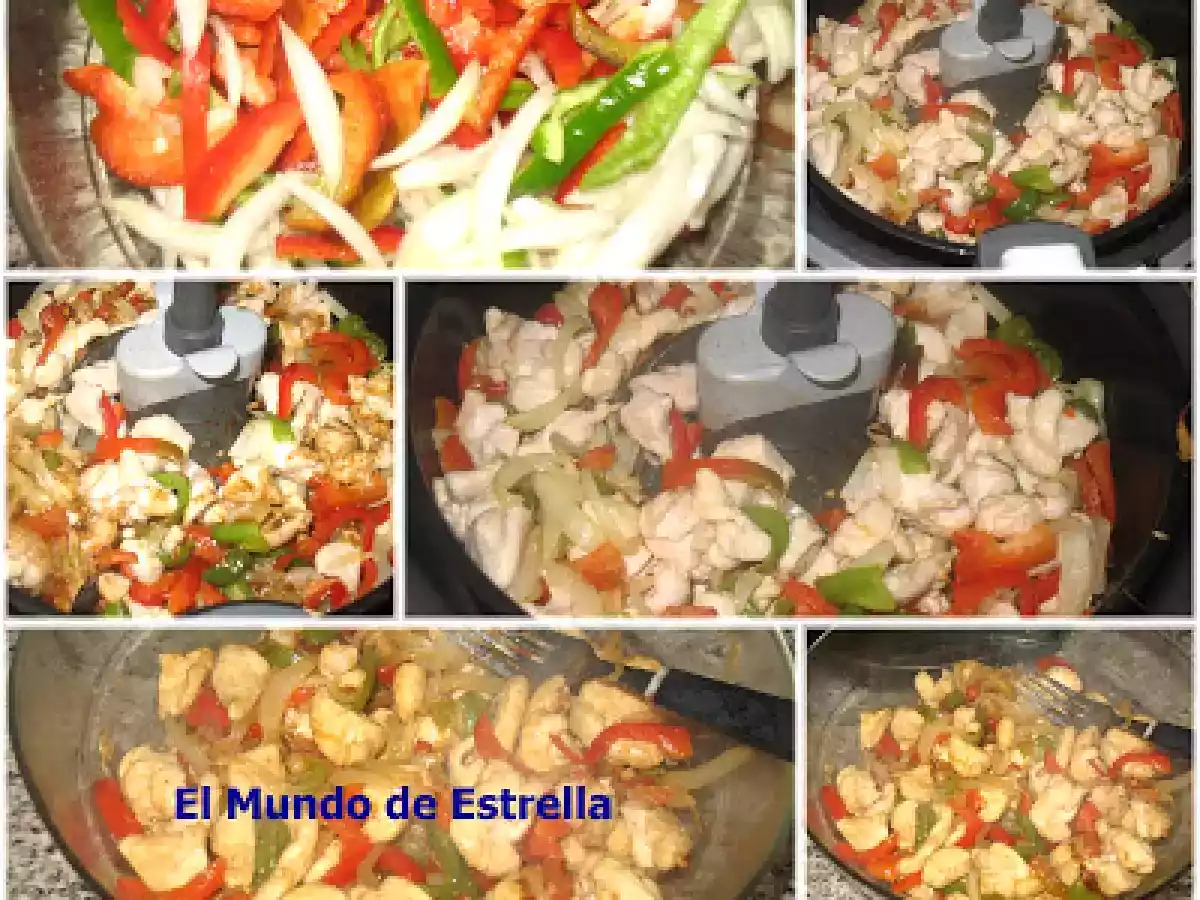 Fajitas de pollo en Actifry de tefal