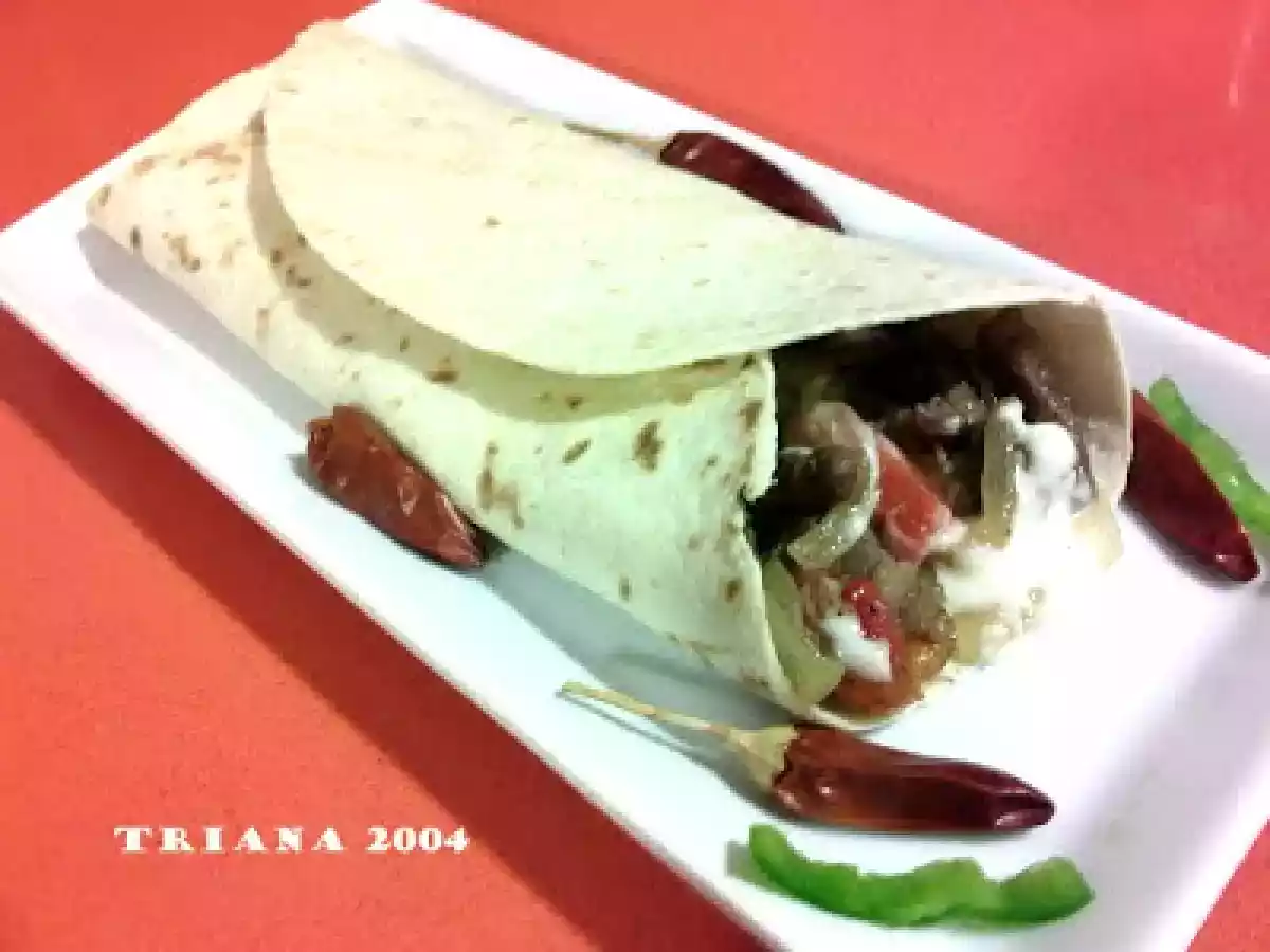 Fajitas de ternera con salsa ligera