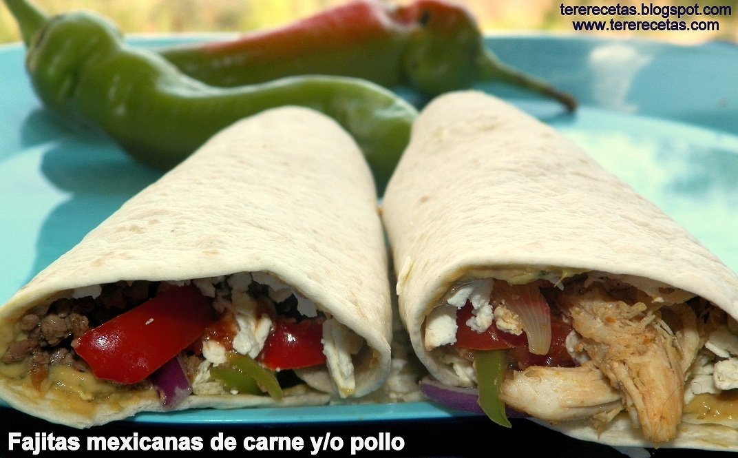 Fajitas mexicanas de carne y/o pollo. Receta Petitchef