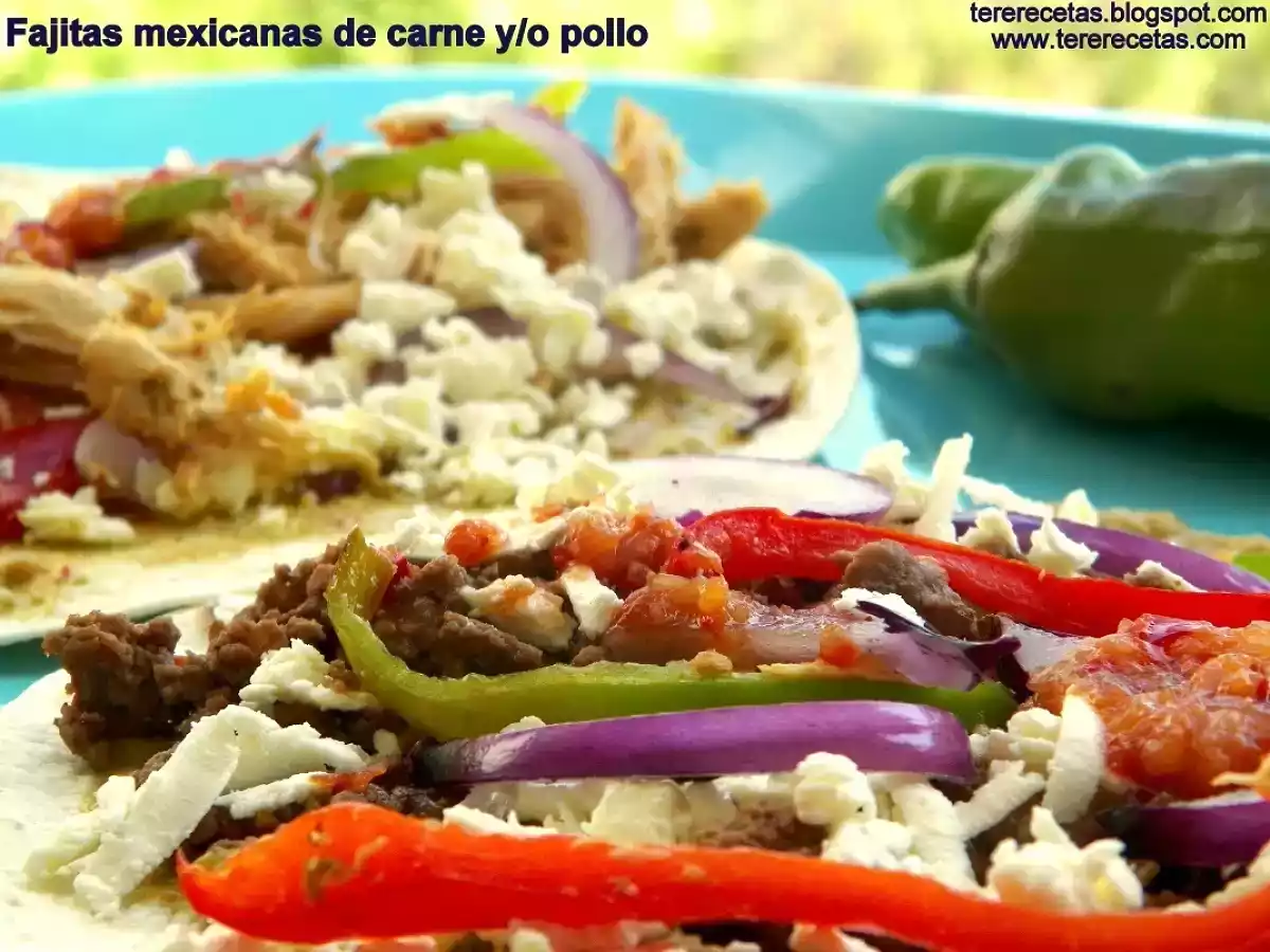 Fajitas mexicanas de carne y/o pollo. - foto 2