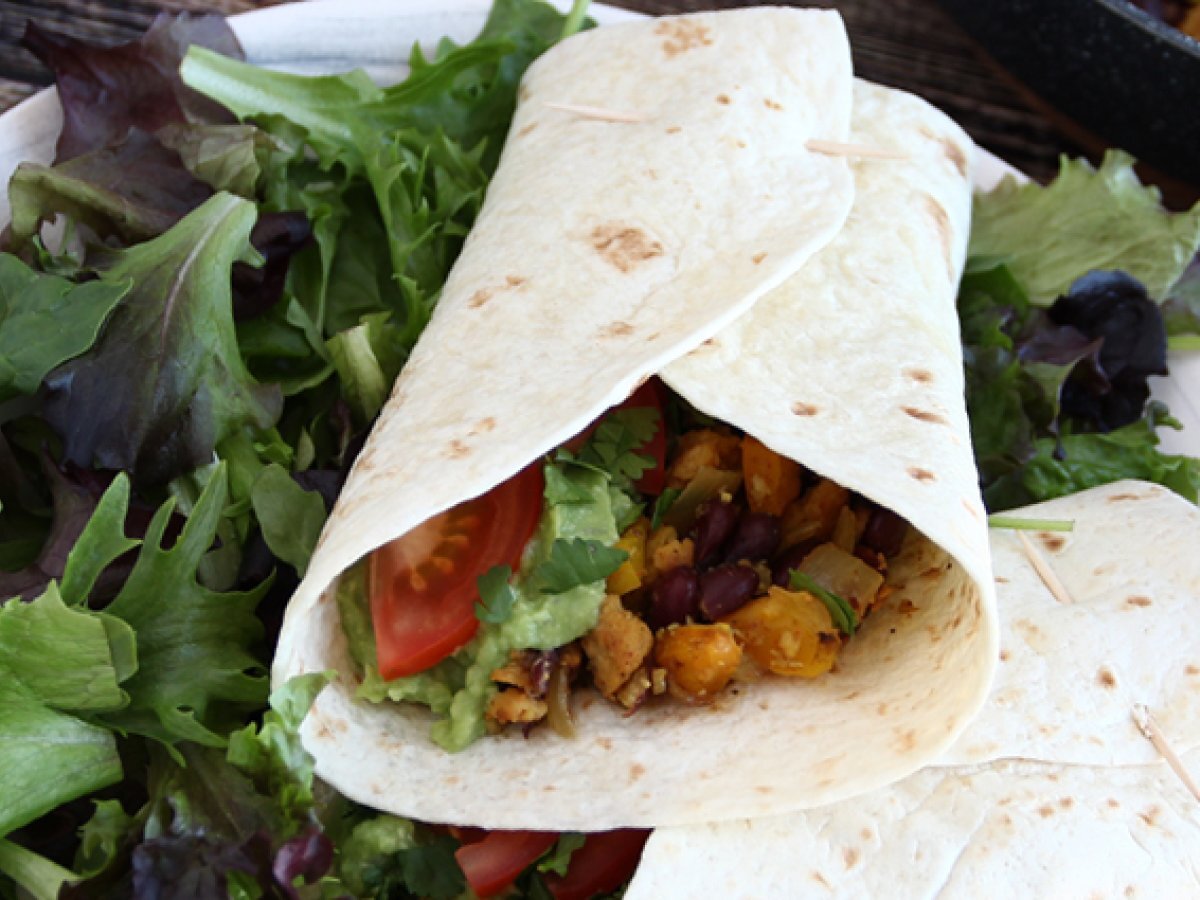 Fajitas vegetarianas con soja texturizada Receta Petitchef