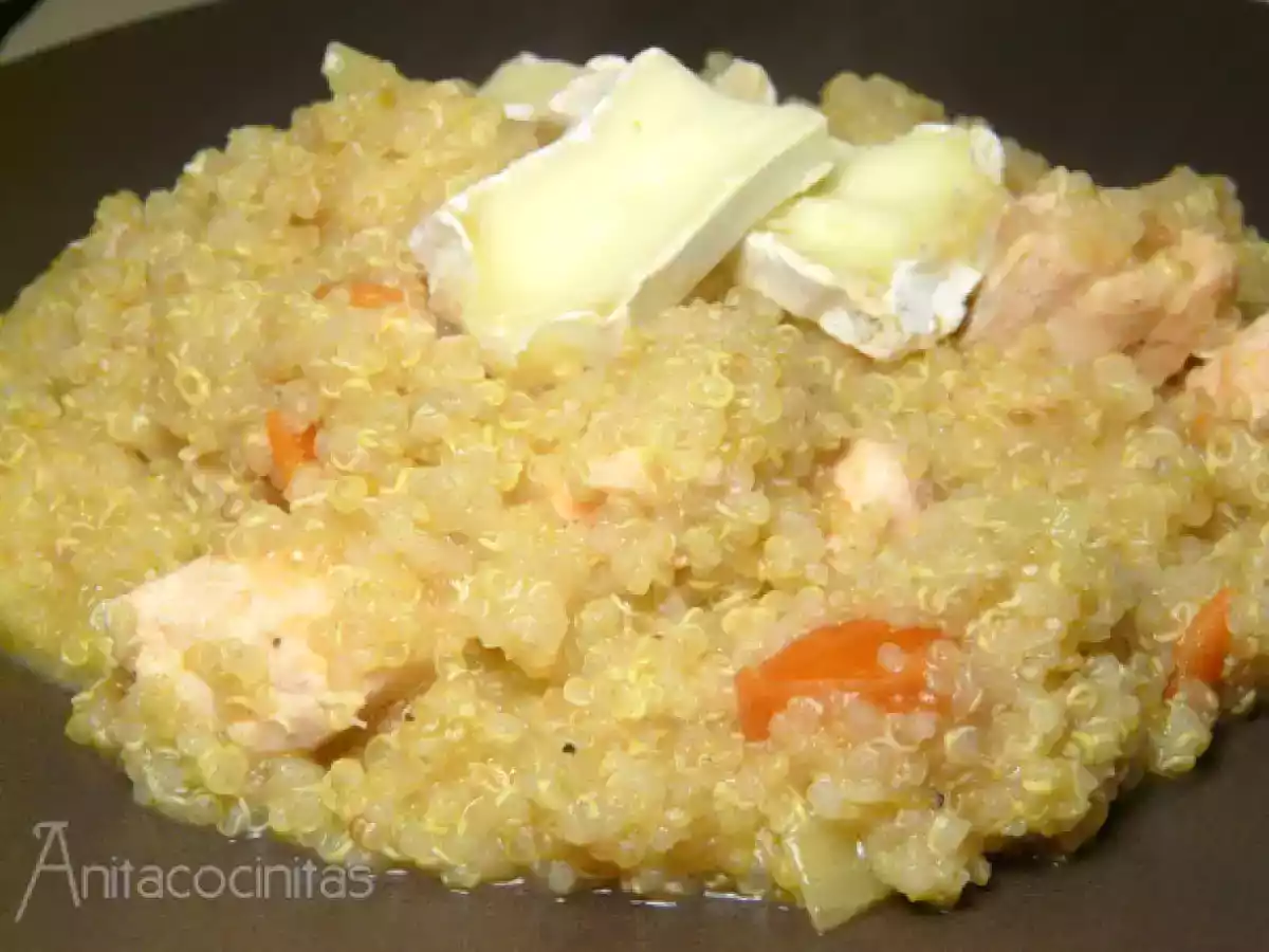 Falso risotto de quinoa con salmón
