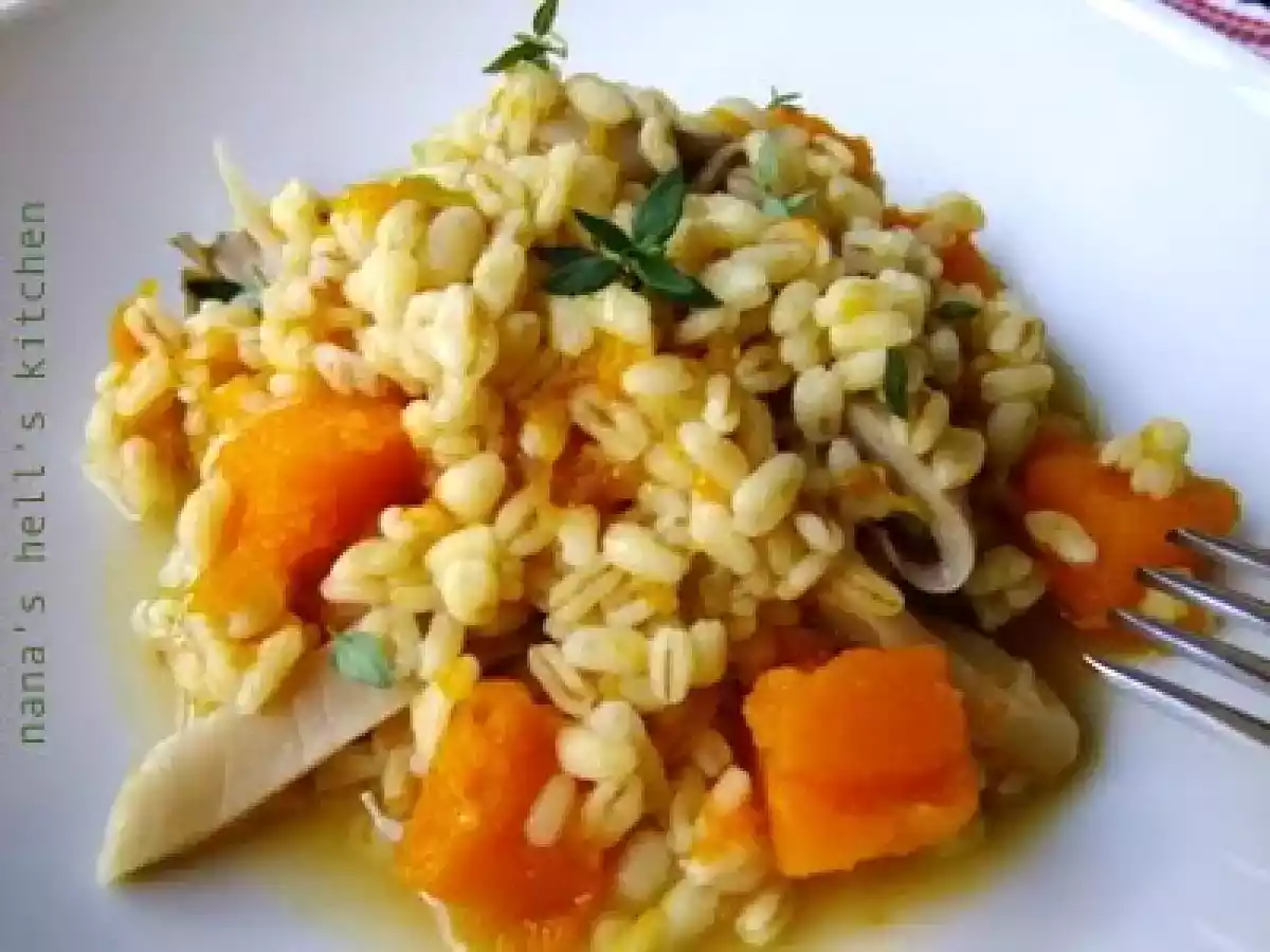 Falso risotto de trigo tierno con calabaza