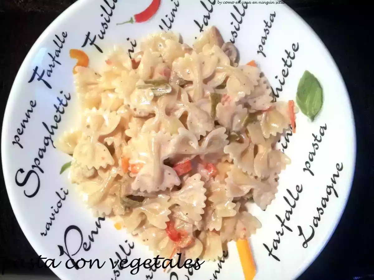 Farfalle con vegetales