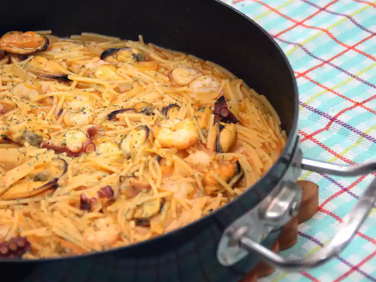 Fideos a la marinera deliciosos