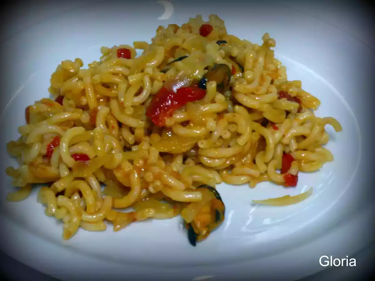 Fideos con mejillones