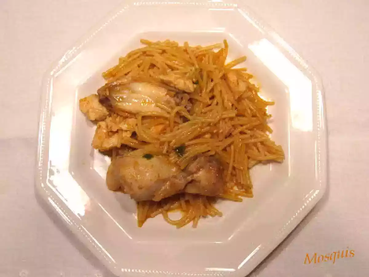 Fideos con pollo