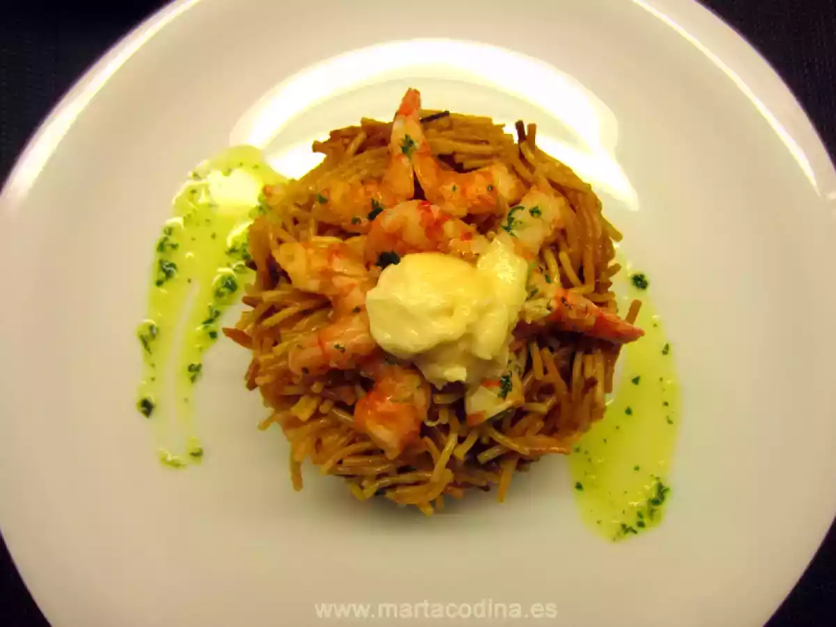 FIDEUÀ DE GAMBAS DE PALAMÓS