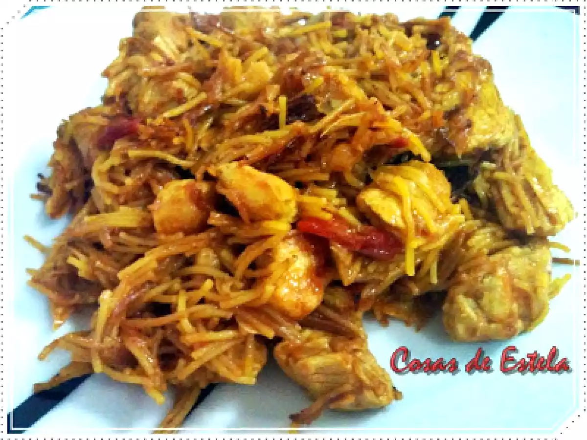 Fideua de pollo con fideo fino - foto 3