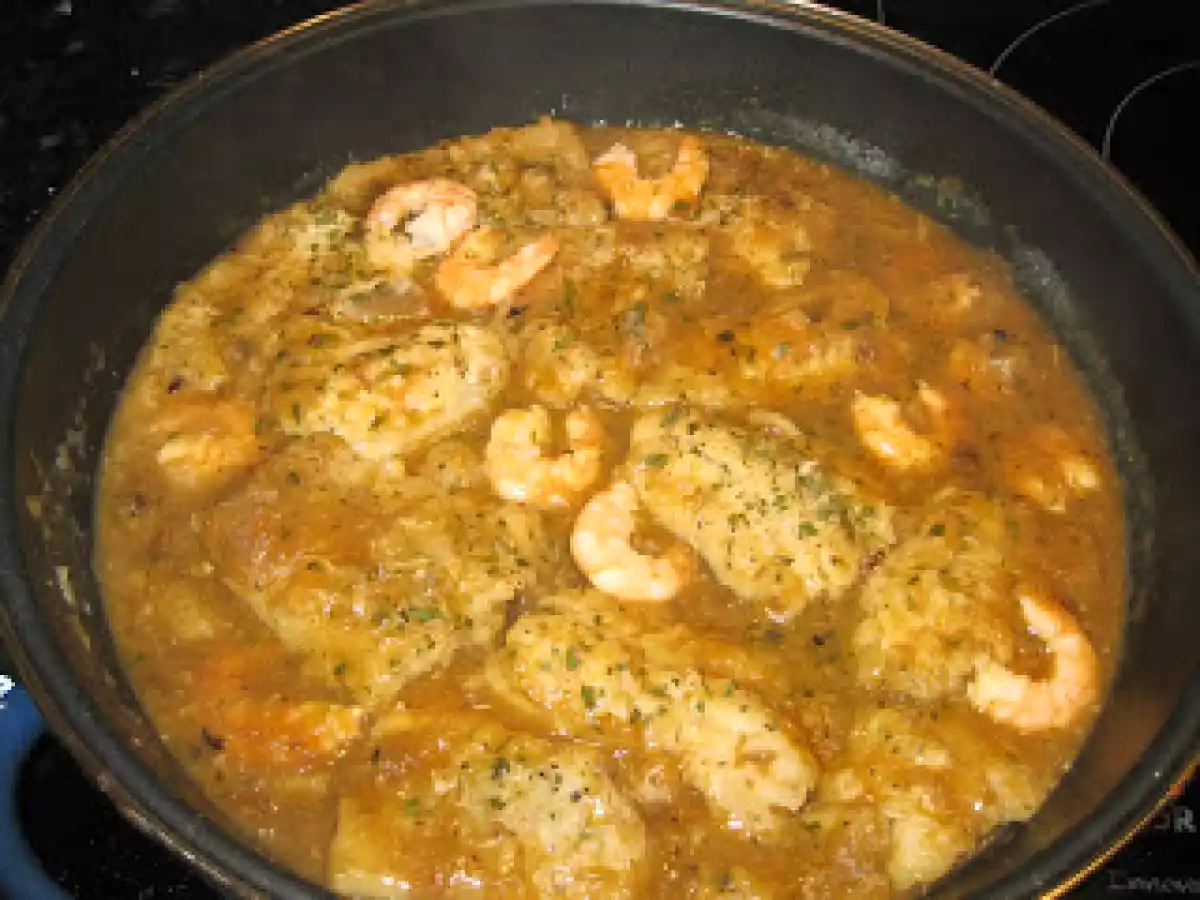 Filete de gallo con gambas