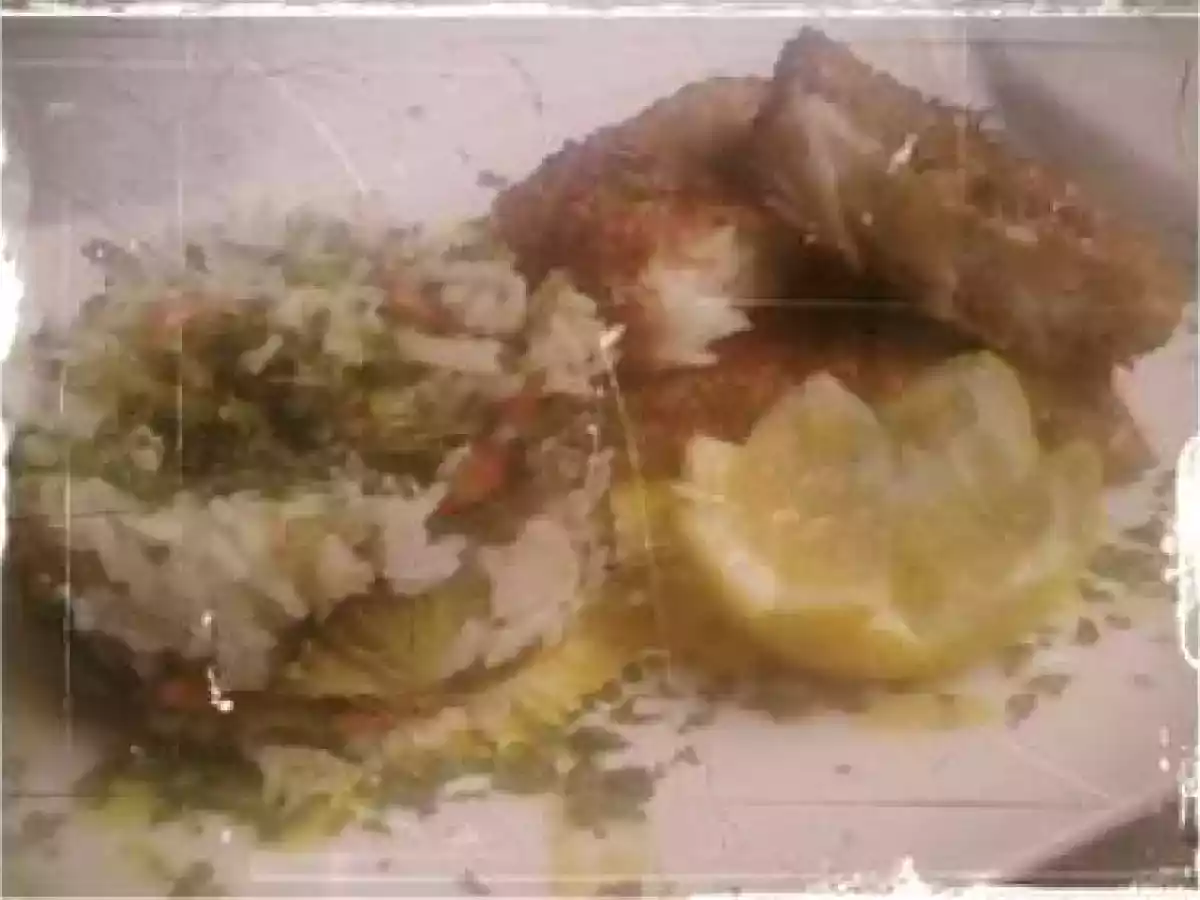 Filete de perca con rebozado crujiente de sésamo