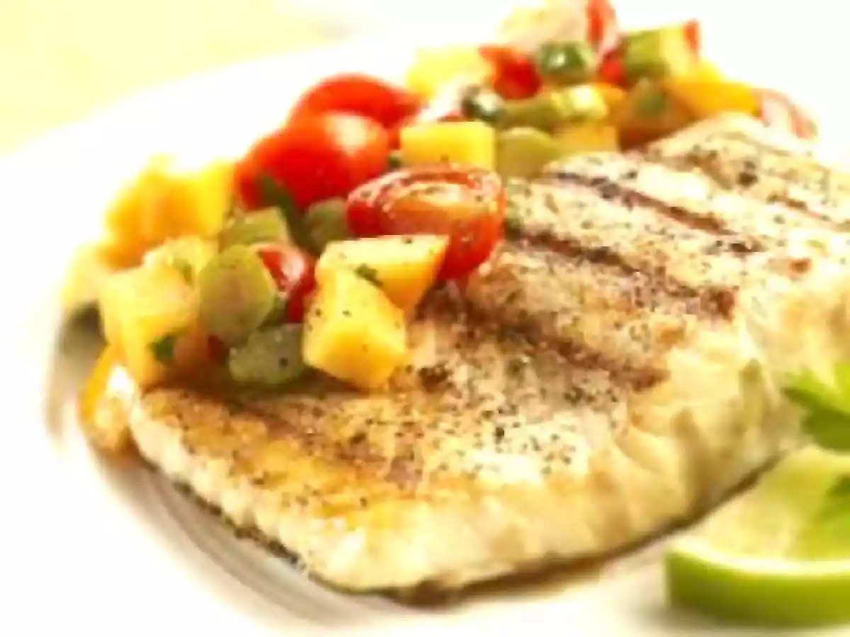 Filete de salmón con salsa de persimón