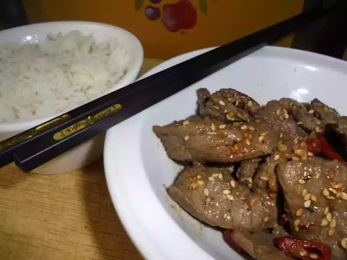 Filete de ternera con semillas de sésamo