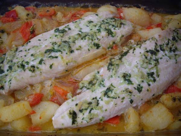 Filetes de castañeta al horno