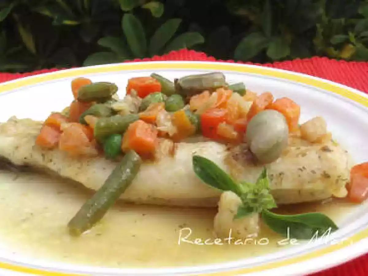 Filetes de merluza al horno con menestras