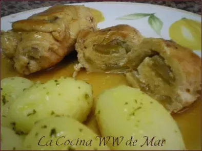 Filetes de pollo rellenos de manzana