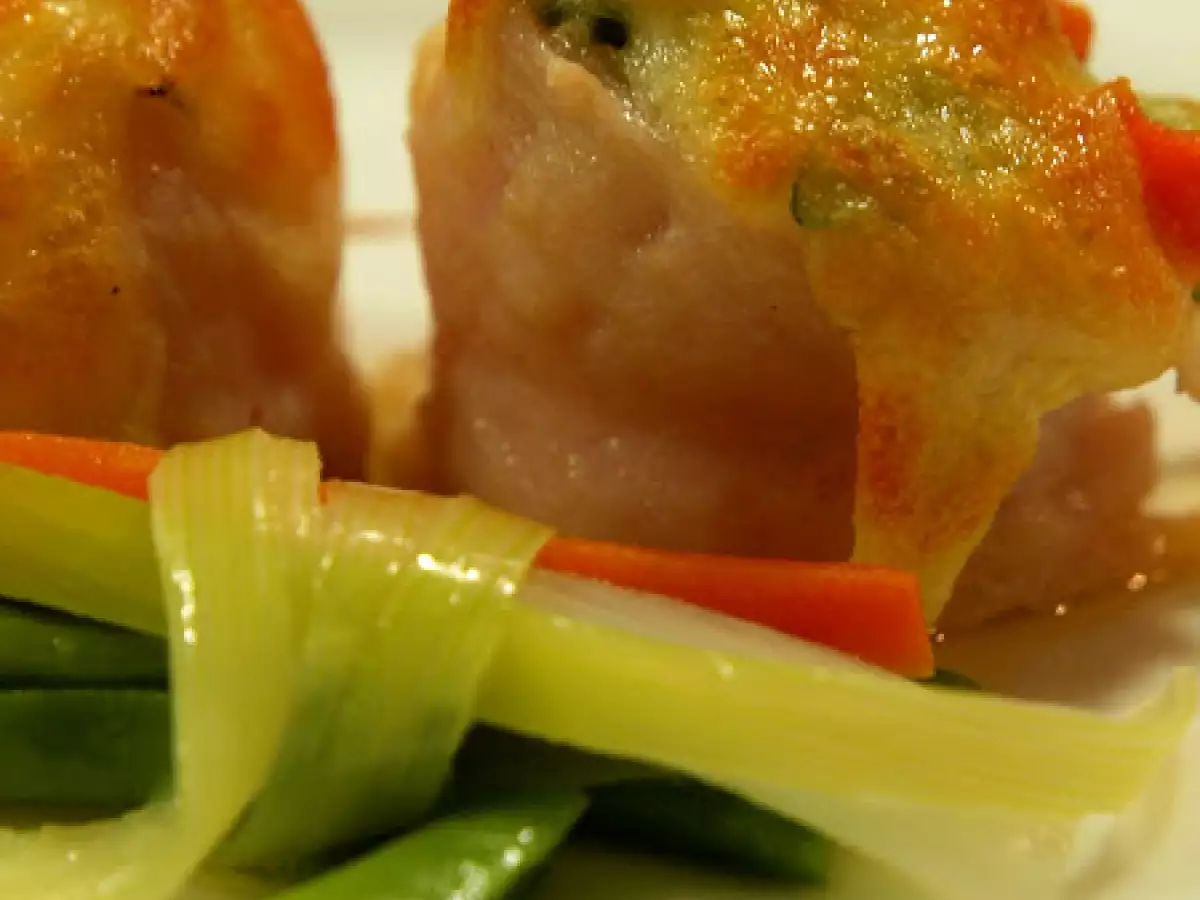 Filetes de rosada, gratinados con verduras - foto 2