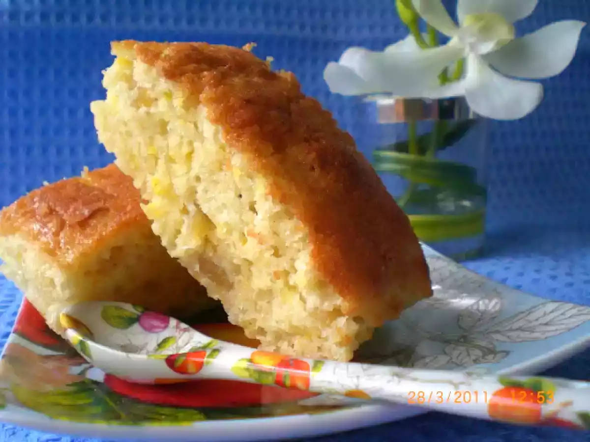 Financiers de limón y jengibre confitado