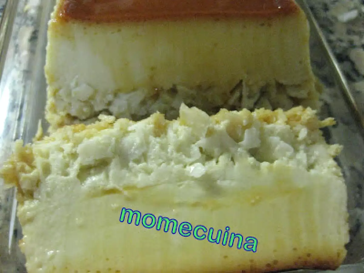 Flam amb virutes de coconut i llet de coco flan con virutas de coconut y leche de coco - foto 2