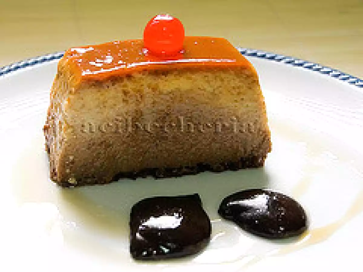 Flan de castañas con turrón