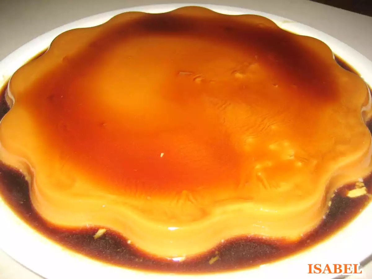 Flan de chocolate blanco