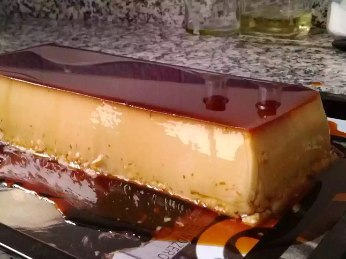 Flan de chocolate blanco