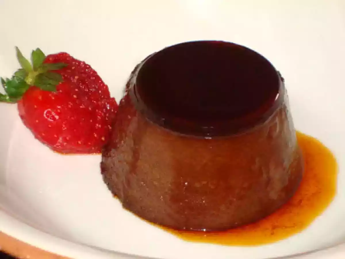 Flan de chocolate negro y café