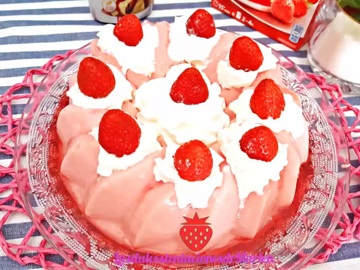 Flan de fresa ligero