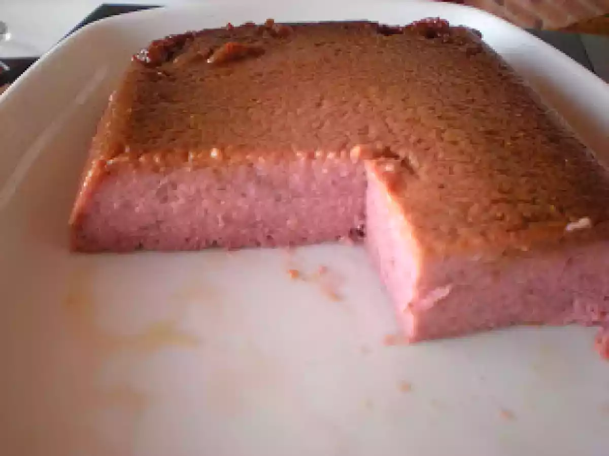 Flan de fresas en microondas